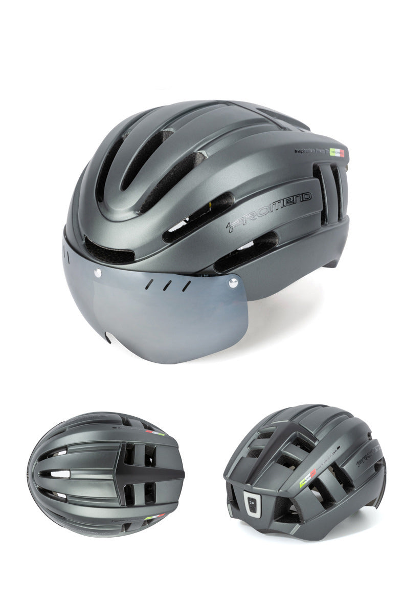 Mountain Bike Helmet And Helmet Integral Molding With LED Warning Iight Mountain Riding Equipment
