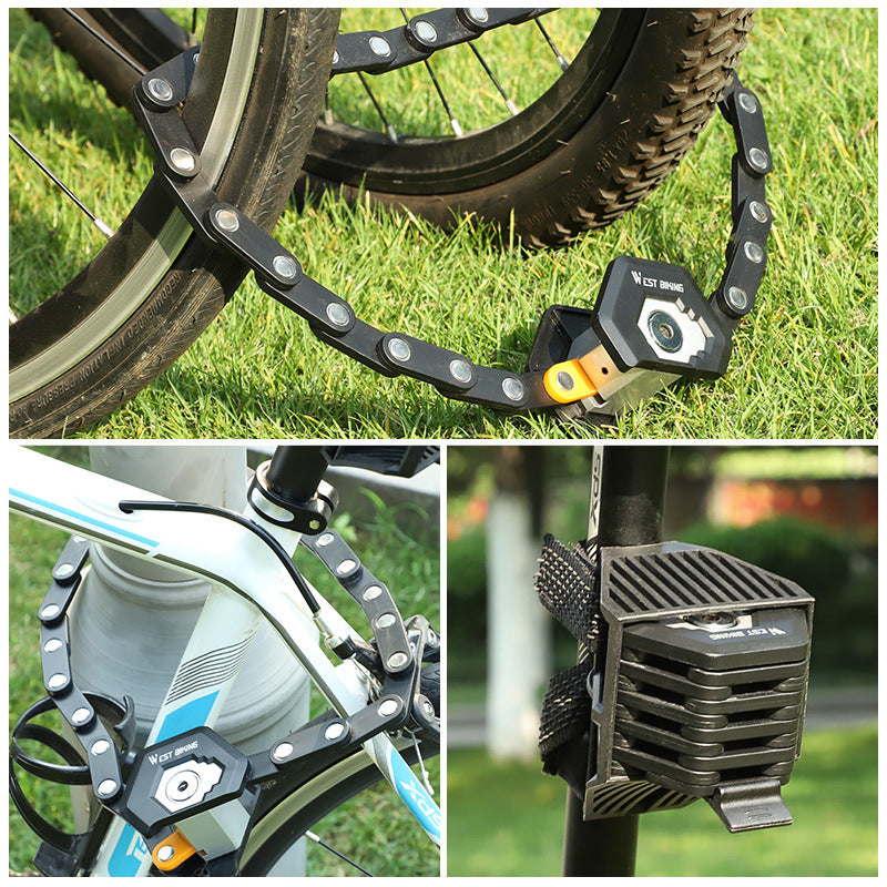 Bicycle electric bicycle chain folding lock